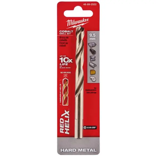 48-89-2522 - Drill Bit Metric 9.5Mm Red Helix Cobalt For Hard Metal 1