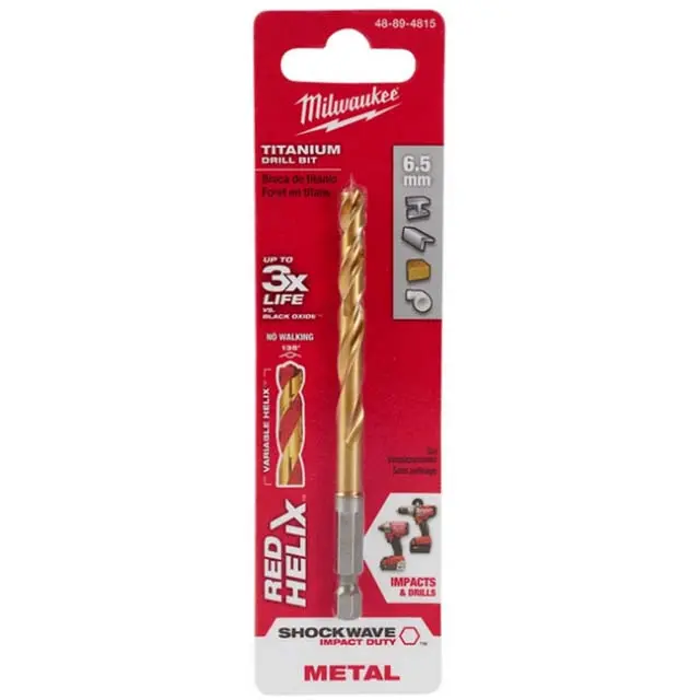 48-89-4815 - Drill Bit Metric 6.5Mm Shockwave Titanium Red Helix For Metal 1