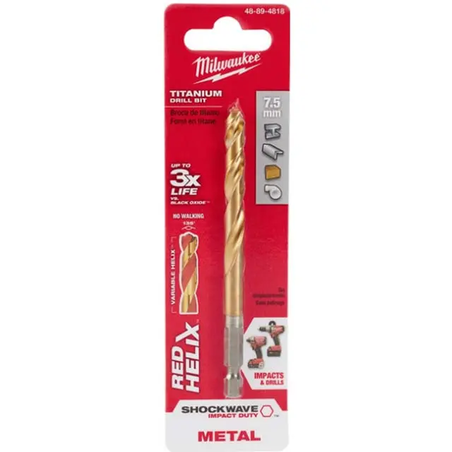48-89-4818 - Drill Bit Metric 7.5Mm Shockwave Titanium Red Helix For Metal 1