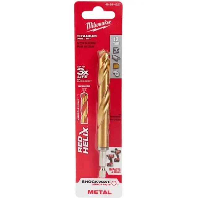 48-89-4827 - Drill Bit Metric 12Mm Shockwave Titanium Red Helix Metal 1