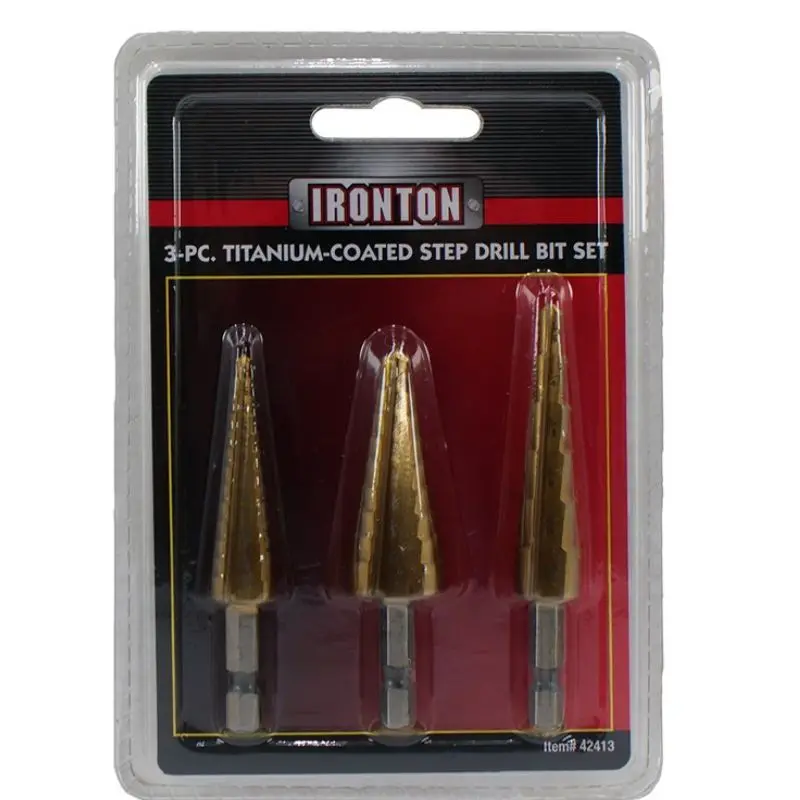 42413 - Step Drill Bit 3Pc Set 3/16-1/2 1/4-3/4 1/8-1/2In 1