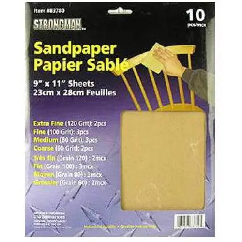 83780 - Sandpaper 8Pcs/Pack Assorted Extra Fine/Fine/Medium/Coarse 1