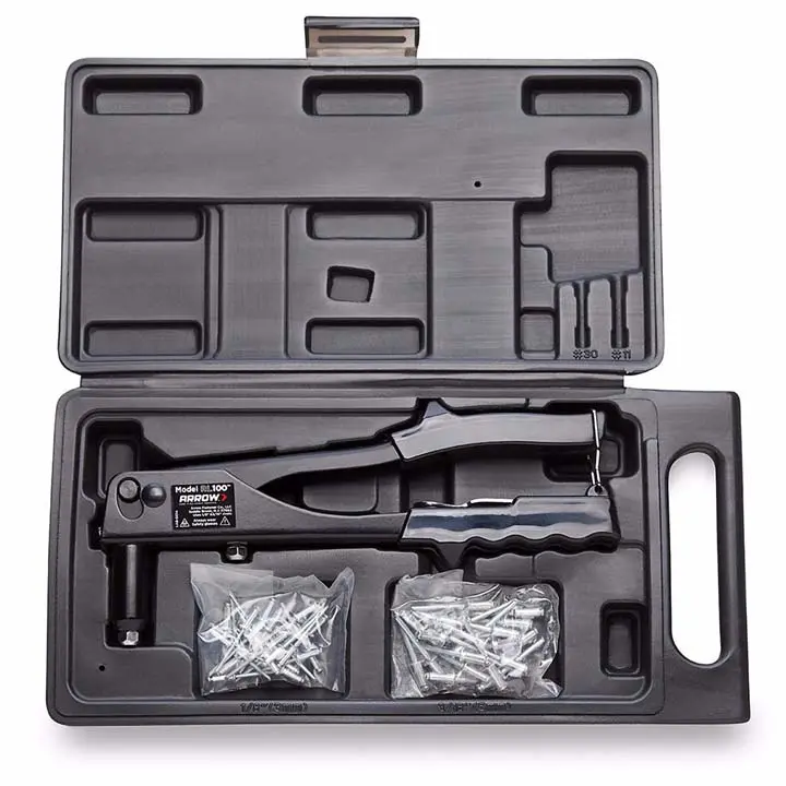 Rl100k - Rivet Gun Tool Kit 3Mm And 5Mm Rivets 25Pcs Each W/Plastic Case 1