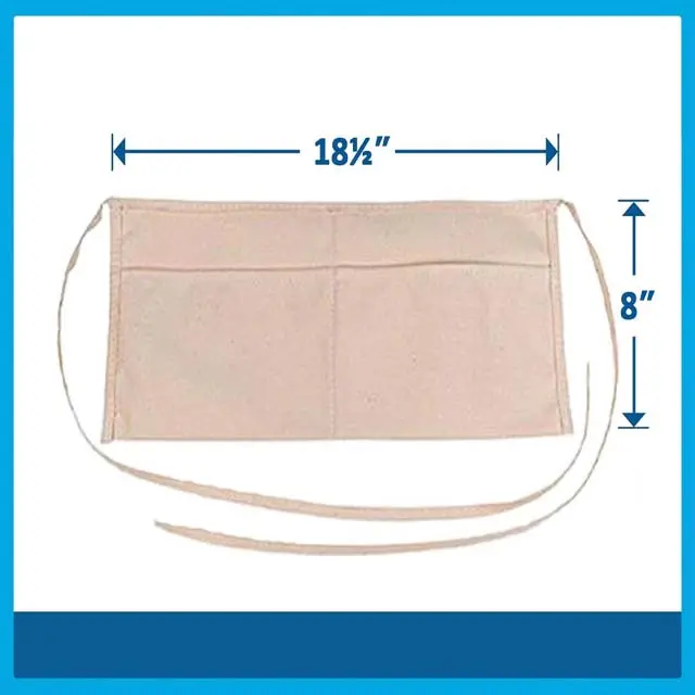 Wm-2002 - Waist Apron 2 Pocket 18.5X8in Off White 1
