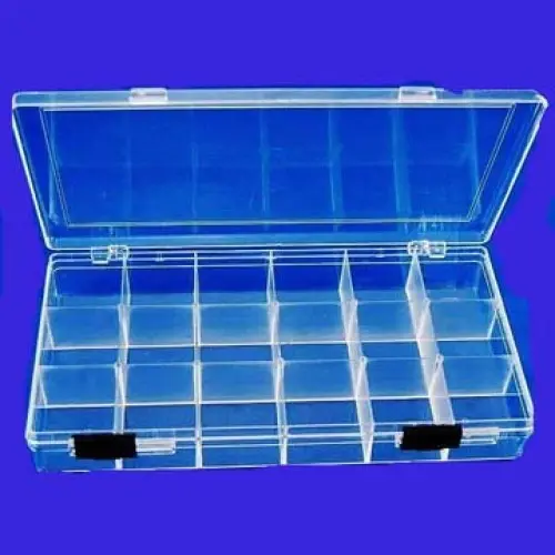 Tj8718 - Component Box 8X4x1in Clear 18 Partitions 1
