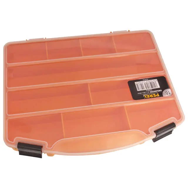 Omr10 - Component Box 10X8x1.5In Orange 10 Compartments 1