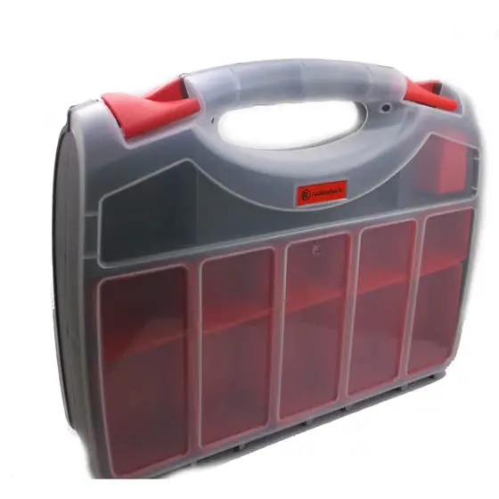 Tryf-6849 - Component Box 11X13x3in Clear Dual Flip Top Adjustable Compart 1