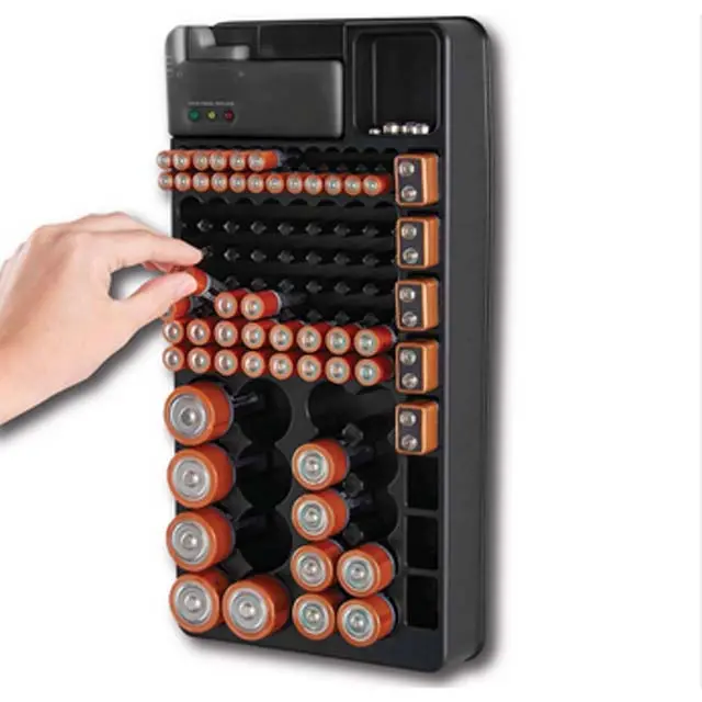 301651 - Battery Organizer W/Tester Holds 98 Batteries Tests Aaa Aa C D 9V 1