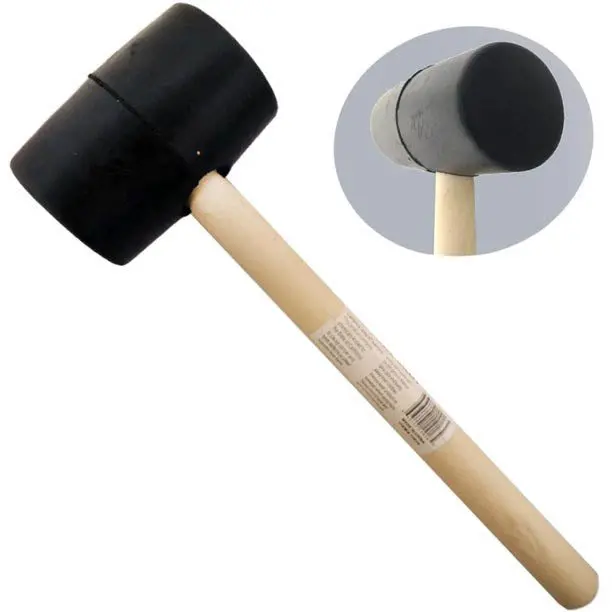 Ph900-W16-Yh - Rubber Mallet 16Oz Wooden Handle 11Inch Will Not Scratch Or Spark 1