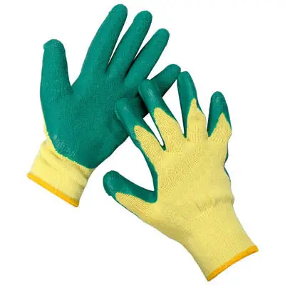 Wgar-108 - Gloves Plain Knitted With Rubber Latex Coating Washable 1