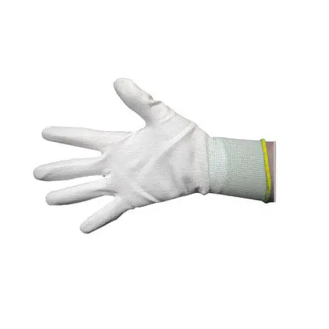 46I-Bo500-Medium - Gloves Nylon Medium White Palm Coated With Yellow Trim 1