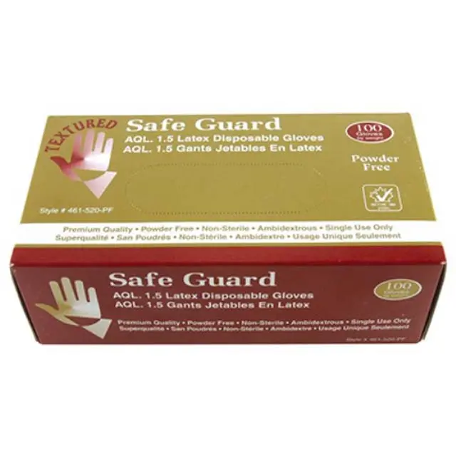 46I-520Pf-M - Gloves Latex Medium Medical Food Industrial Grade Powder Free 1