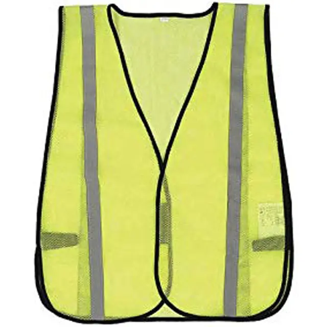 6101G - Safety Vest 1In Reflective Tape Fluorescent Polyester Mesh Lime 1