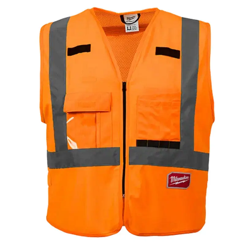 48-73-5031 - Safety Vest Reflective Orange S/M With 10 Pockets 1