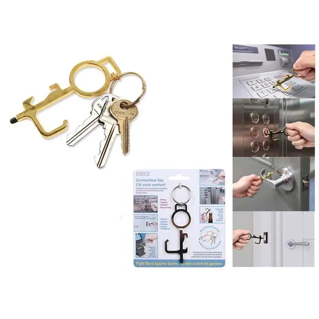 74803 - Contactless Plated Key W/Keyring Assorted Color 1