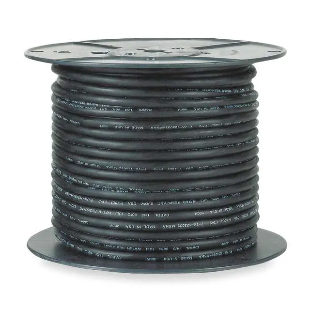 Y65096-010-Blk - Cable 1Pr 20Awg Str Unsh 300M 300V 90C Pvc Black Wires Wht/Grn 1
