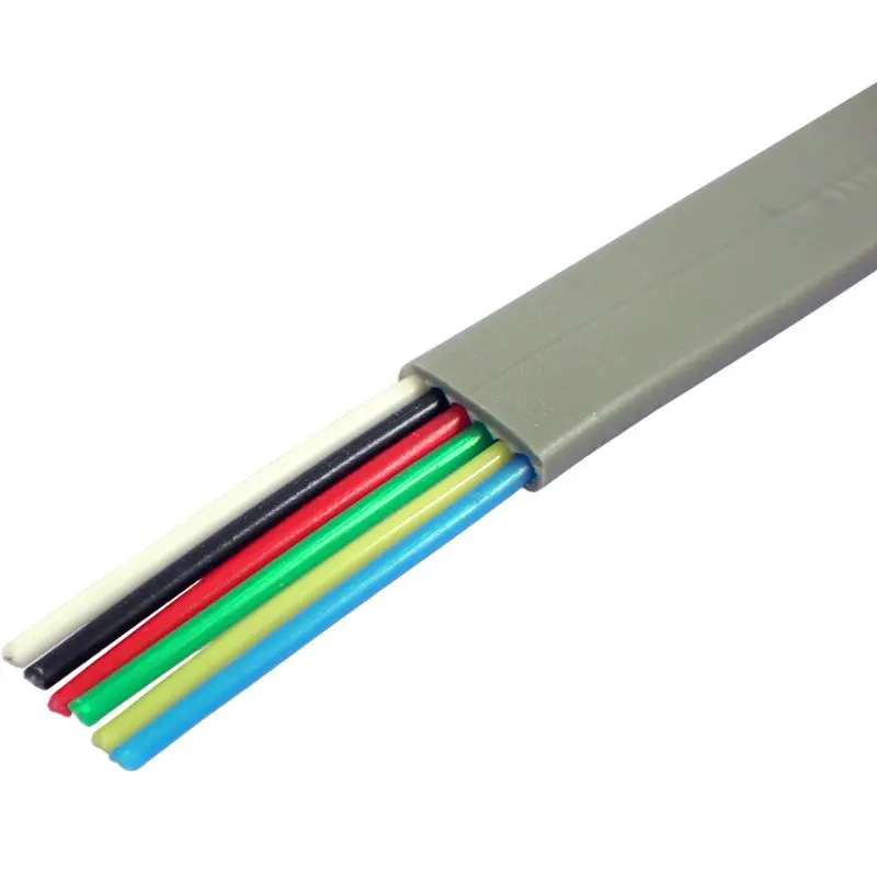 Wrg-2478 - Telephone Flat Cable Unsh 6C/28 1000Ft/Rl Silver 1