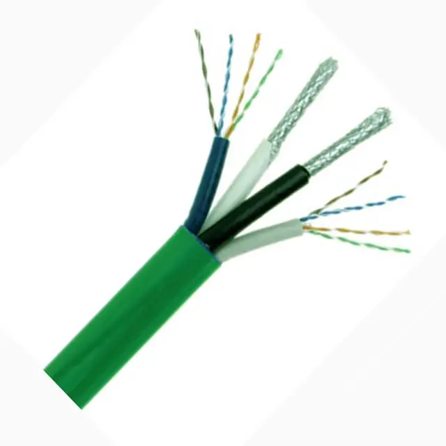 77017 - Cable Cat5ex2 + Rg6x2 Quad 500Ft Grn Spool Combination 1