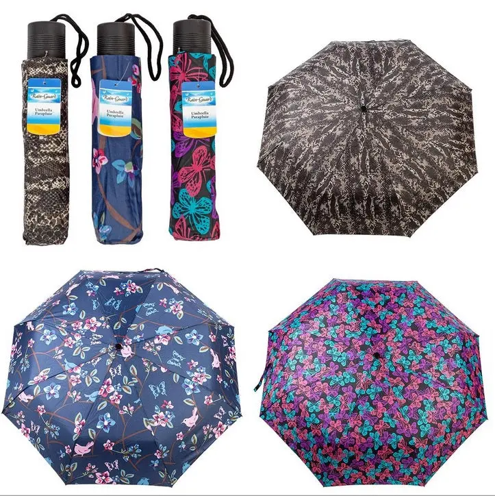 83958 - Travel Umbrella Ladies Steel Shaft/Blk Handle Assorted Colors 1