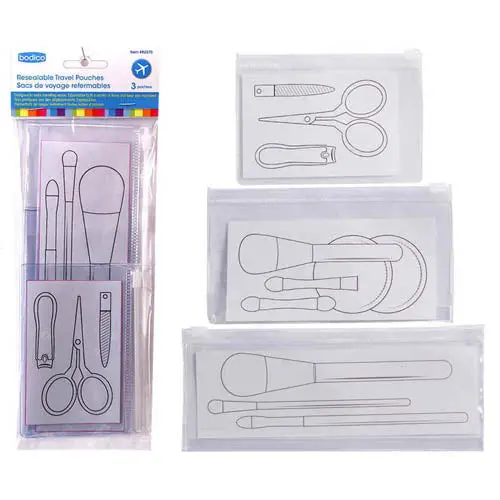 82270 - Carry-On Kit For Travel With 3-Pc Clear Pouches 1