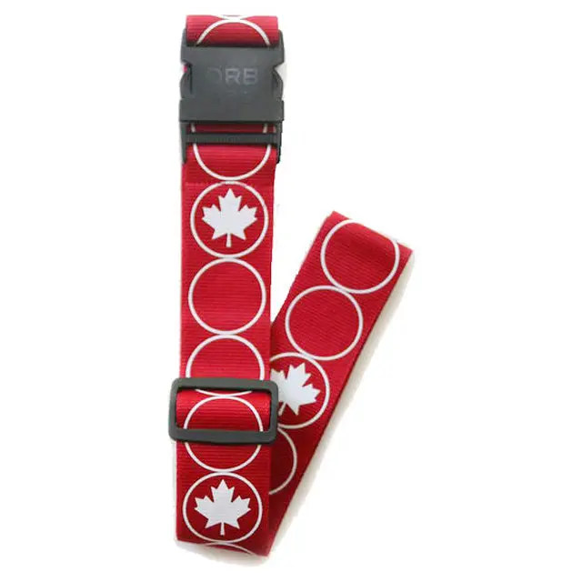 Ls240-Rw - Luggage Strap Maple Leaf Red/White 1