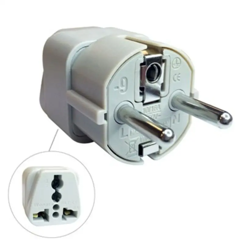 Yban-1325 - Travel Adapter 3P European Plug To Universal Jack With Ground 1