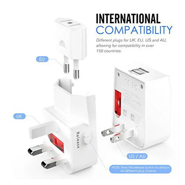 Ada-Acplug-International-2Usb - Travel Adapter Plug 3Pcs/Set With 2Usb Ports 1