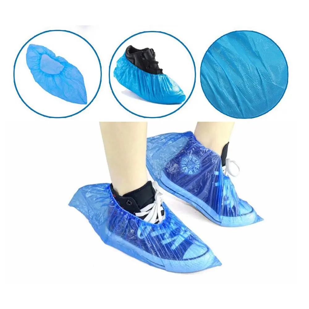 Yets-1071-100 - Shoe Covers Plastic Disposable Waterproof (100 Pcs/Pkg) 1
