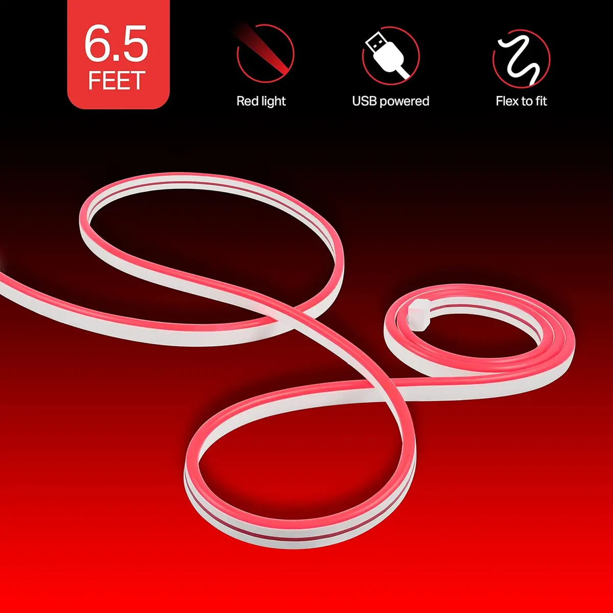69960 - Led Flexible Strip Red Usb Power Source 6.5Ft Strip 2
