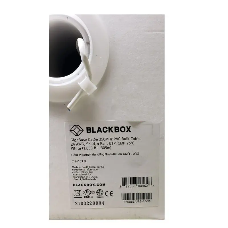 Eyn853a-Pb-1000 - Cable Cat5e Ft4 Sol Wht 1000Ft Utp 4P/24Awg 350Mhz Cmr Gigabase 2