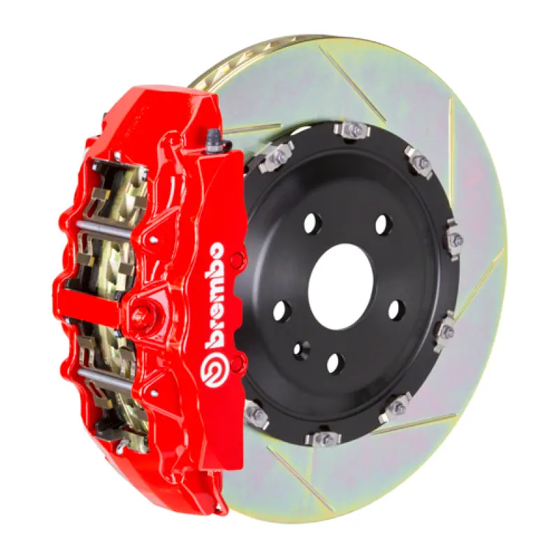 Brembo Gt Big Brake Kit For 2003–2008 Mercedes-Benz Sl500 — Front, 8-Piston Calipers, 380×34Mm Two-Piece Slotted Rotors (Red Finish) 1