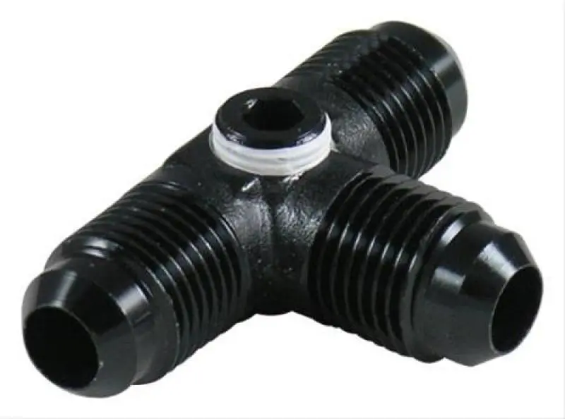 Fragola -8An Male Tee Fitting – 1/8" Fpt Port, Black Anodized 1