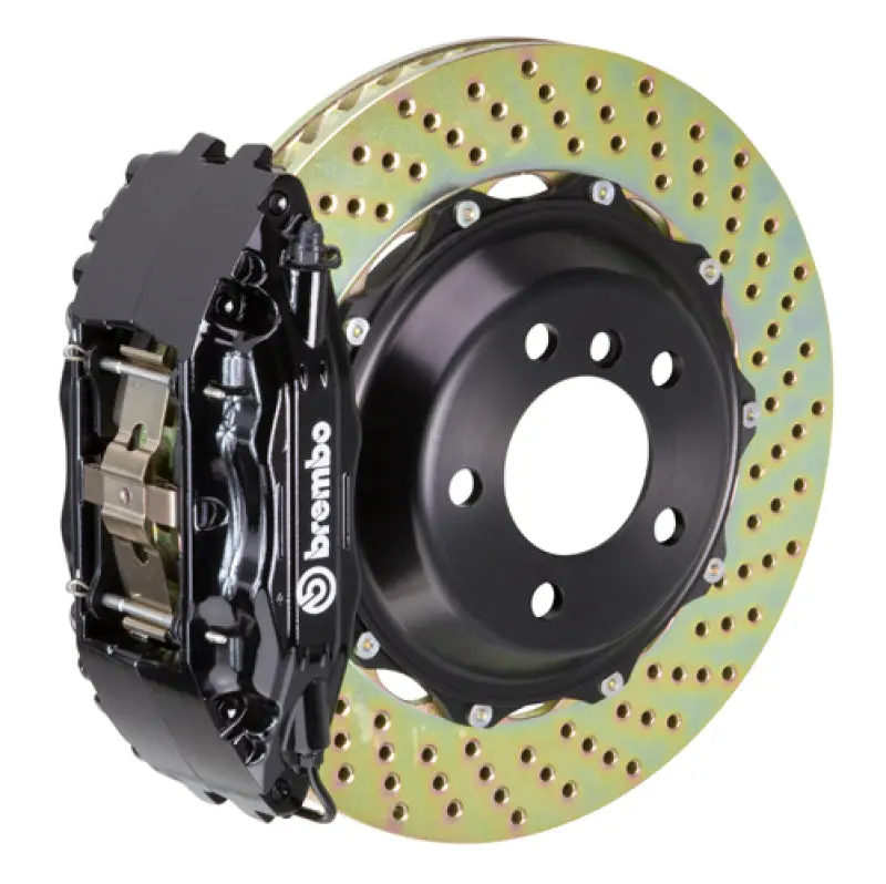 Brembo 93-98 Supra Front Gt Bbk 4 Piston Cast 2Pc 355X32 2Pc Rotor Drilled-Black 1