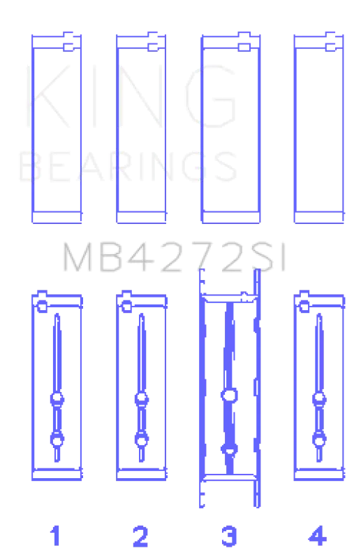 King Engine Bearings Main Bearing Set For Holden Alloytec 175/190 – Oversize +0.50Mm 1