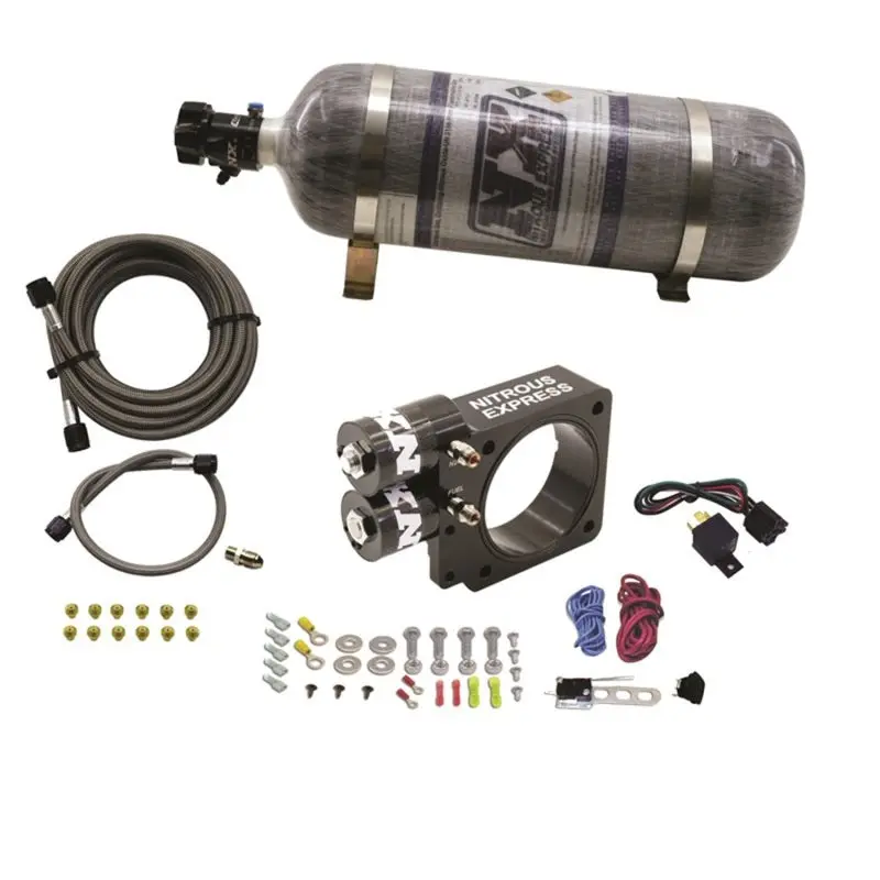 Nitrous Express Nitrous Plate System For 1986–1993 Ford Mustang Gt 5.0L Pushrod Engine – Includes 12Lb Bottle 1
