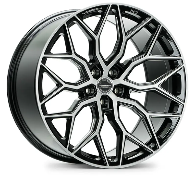 Vossen Hf-2 Forged Aluminum Wheel: 19X8.5", 5X120, Et30 Offset, Flat Face, 72.56Mm Bore – Brushed Gloss Black 1