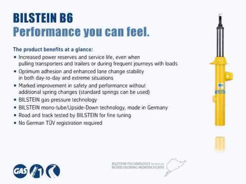 Bilstein B6 69-77 Audi 100 Series Front Monotube Shock Absorber 1