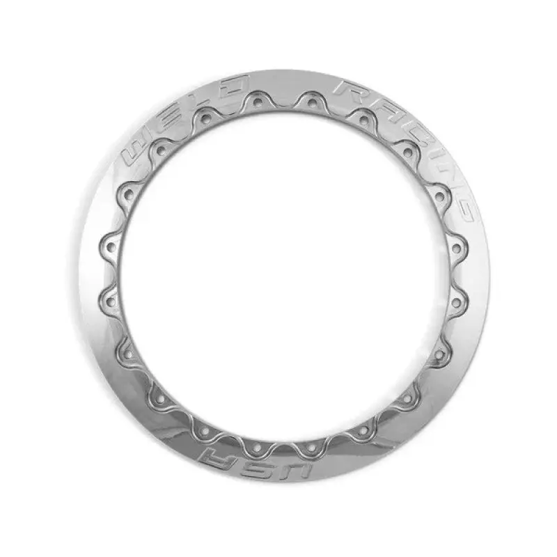 Weld Ultra Lite Double Beadlock Ring – 16-Inch Diameter, 18-Hole Drag Design, Polished Finish 1