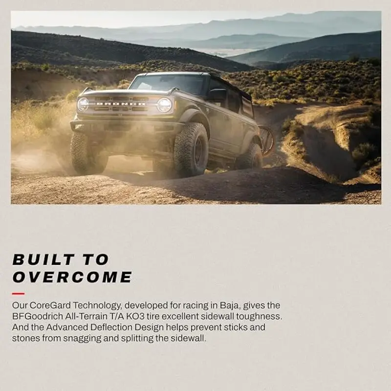 Bfgoodrich All-Terrain T/A Ko3 Tire – Lt265/60R20/E, Load Range E, 121/118S Speed Rating 1