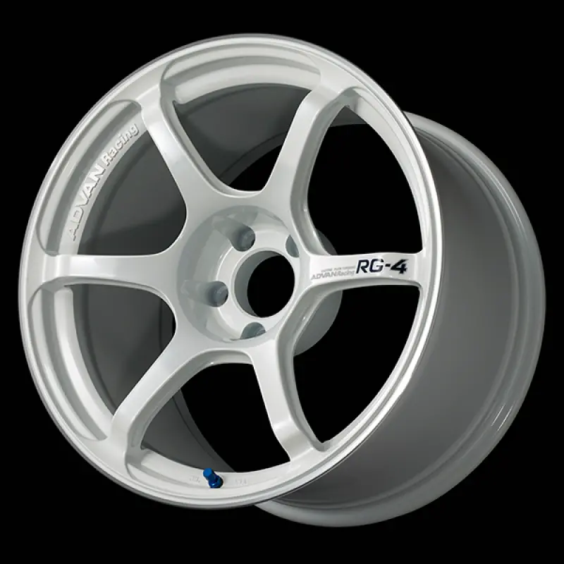 Advan Rg-4 Racing Wheel – 17X8.5", +31Mm Offset, 5X114.3, 73Mm Center Bore – White Metallic With Ring Finish 1