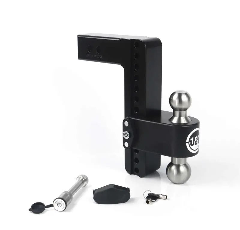 Weigh Safe 180 Series Adjustable Drop Hitch – 10" Drop, 2.5" Shank, 10,000 Lb Gtwr / 18,500 Lb Tw – Cerakote Black 1