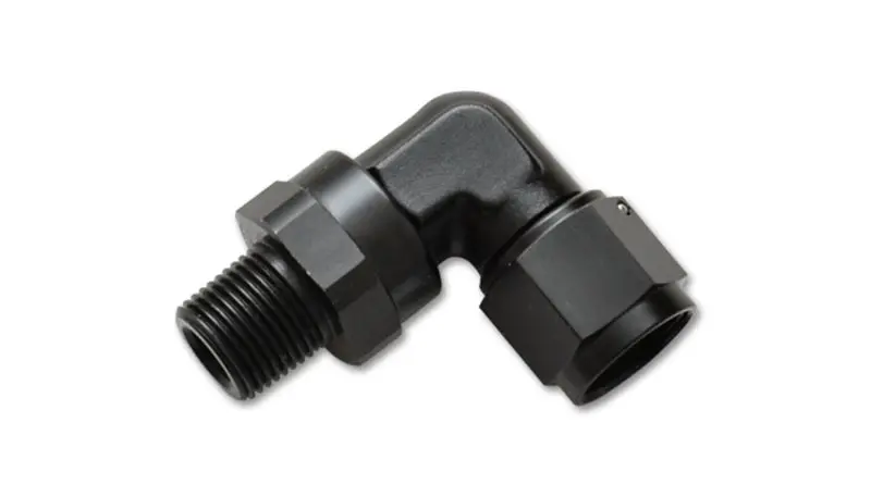 Vibrant -6An To 1/4" Npt Female Swivel Fitting — 90-Degree Angle, Stainless Steel 1