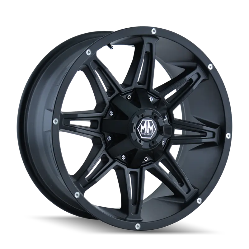 Mayhem Rampage Matte Black Wheel: 18X9, 8X165.1 Bolt Pattern, -12Mm Offset, 130.8Mm Hub Bore 1