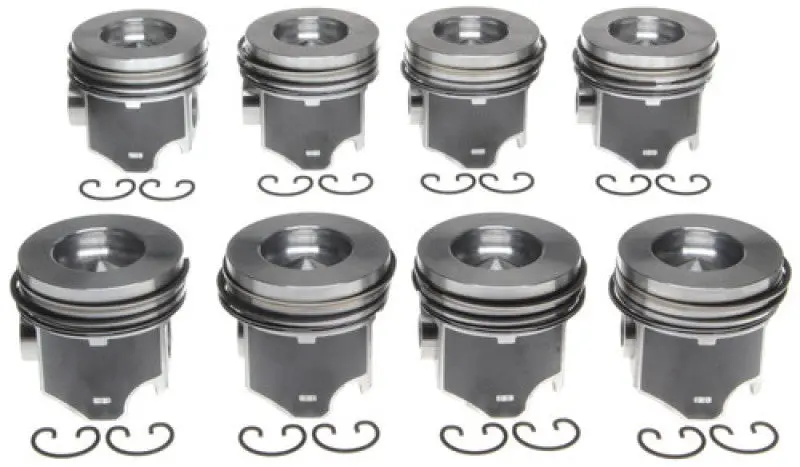 Mahle Oe Replacement Piston Set For Gm 5.7L 350 V8 — Dish Design, Standard Size, 8-Piece Kit 1