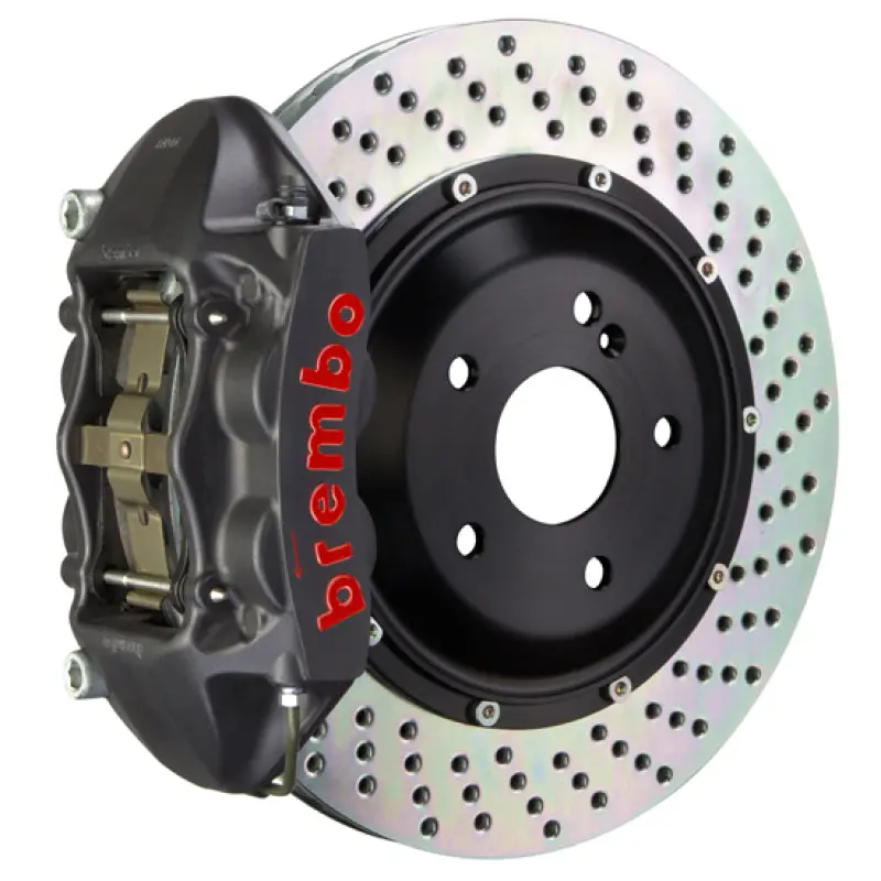 Brembo Gts Rear Big Brake Kit For 2001–2006 Bmw M3 – 4-Piston Calipers With Drilled 345X28Mm Two-Piece Rotors (Black Finish) 1