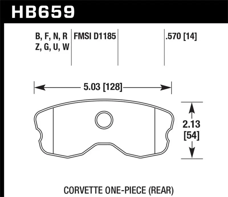 Hawk Er-1 Rear Brake Pads For 2008 Chevrolet Corvette Z06 7.0L 427 Limited Edition – Includes Shims & Pins 1